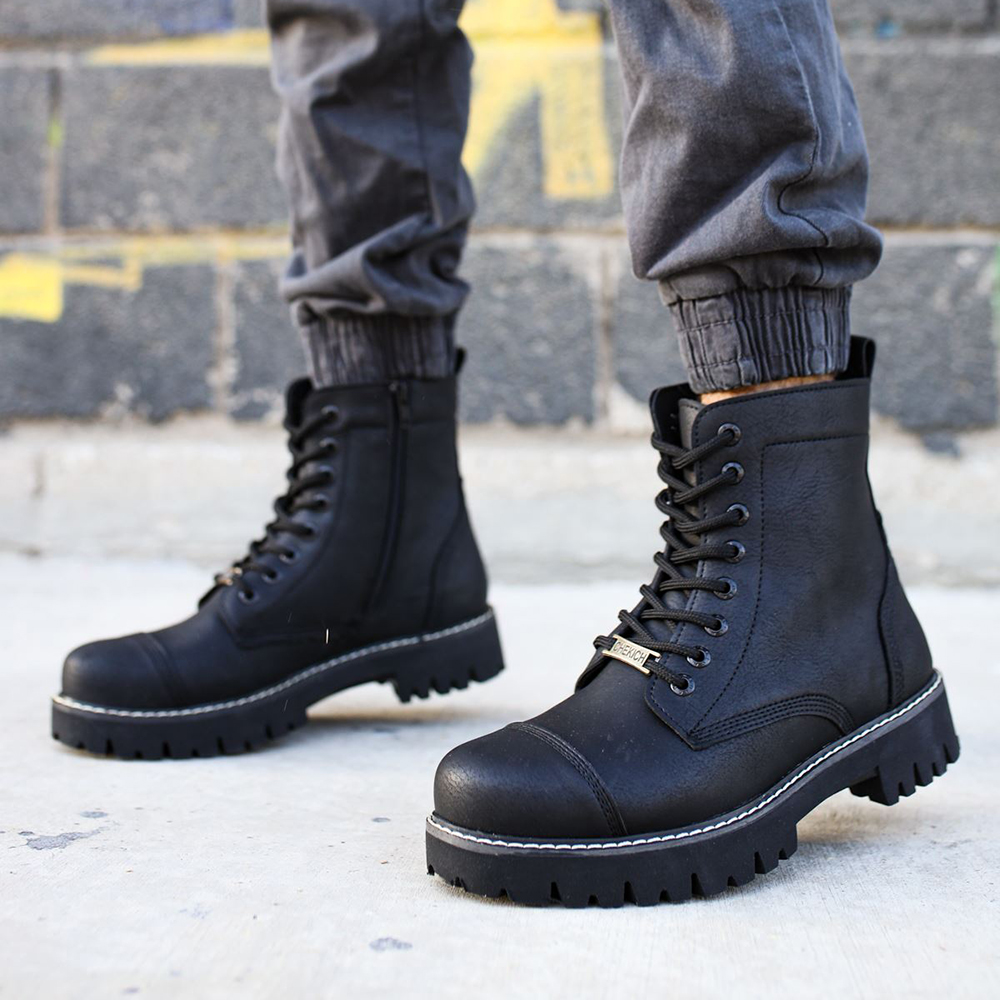 Mens Boots Black Matte 009